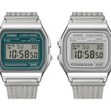 Casio Vintage Digital Stainless Steel Strap Unisex Watch A158WEM With P Series
