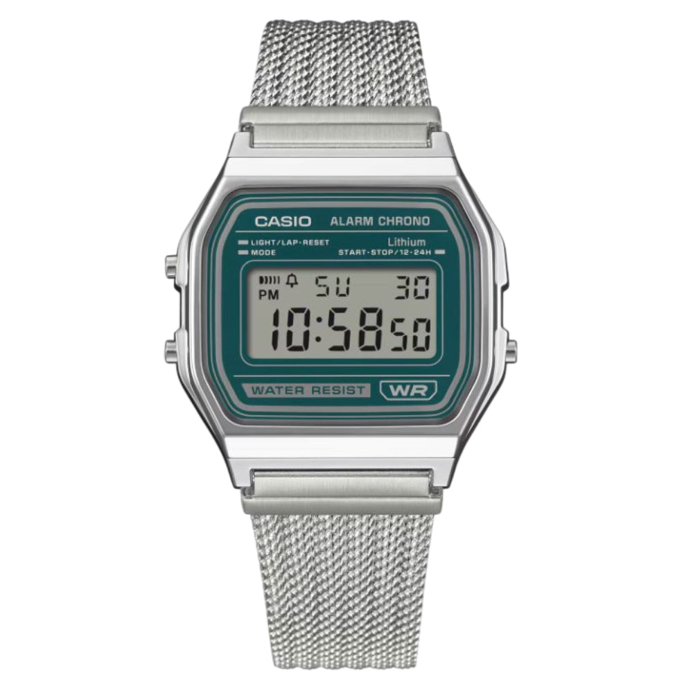 Casio Vintage Digital Stainless Steel Strap Unisex Watch A158WEM Series