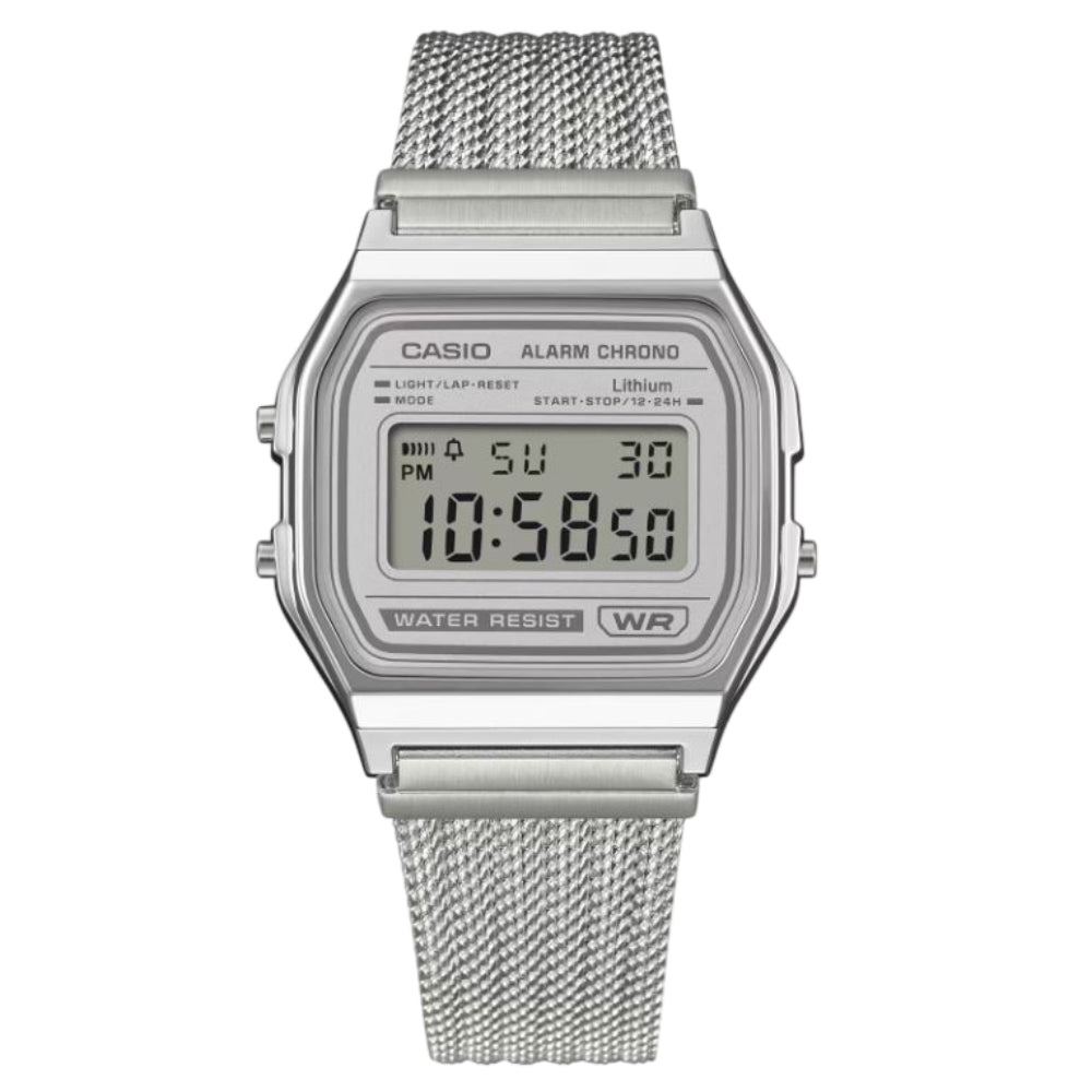 Casio Vintage Digital Stainless Steel Strap Unisex Watch A158WEM Series