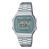 CASIO GENERAL DIGITAL SILVER STAINLESS STEEL STRAP UNISEX WATCH A168WA-3AYDF-P