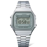 CASIO GENERAL DIGITAL SILVER STAINLESS STEEL STRAP UNISEX WATCH A168WA-3AYDF-P