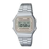 CASIO A168WA-8ADF-P DIGITAL STAINLESS STEEL STRAP WATCH