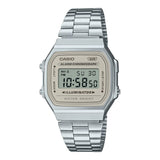 Casio General Digital Silver Stainless Steel Strap Unisex Watch A168WA-8AYDF