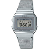 Casio General Digital Silver Milanese Strap Unisex Watch A700WM-7ADF-P
