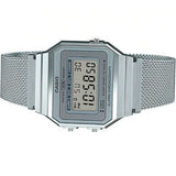 Casio General Digital Silver Milanese Strap Unisex Watch A700WM-7ADF-P