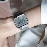 Casio General Digital Silver Milanese Strap Unisex Watch A700WM-7ADF-P