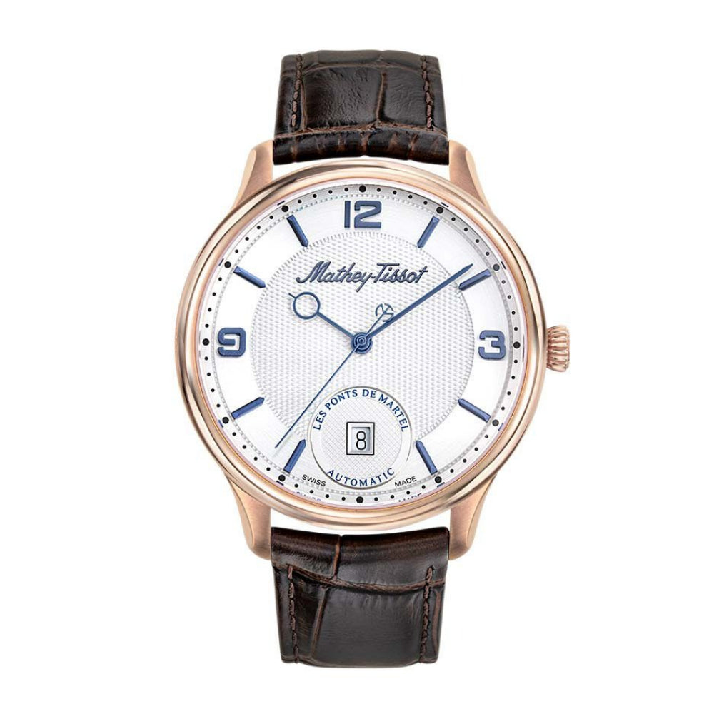 Mathey-Tissot Edmond Automatic 3D Brown Strap Leather Men's Watch