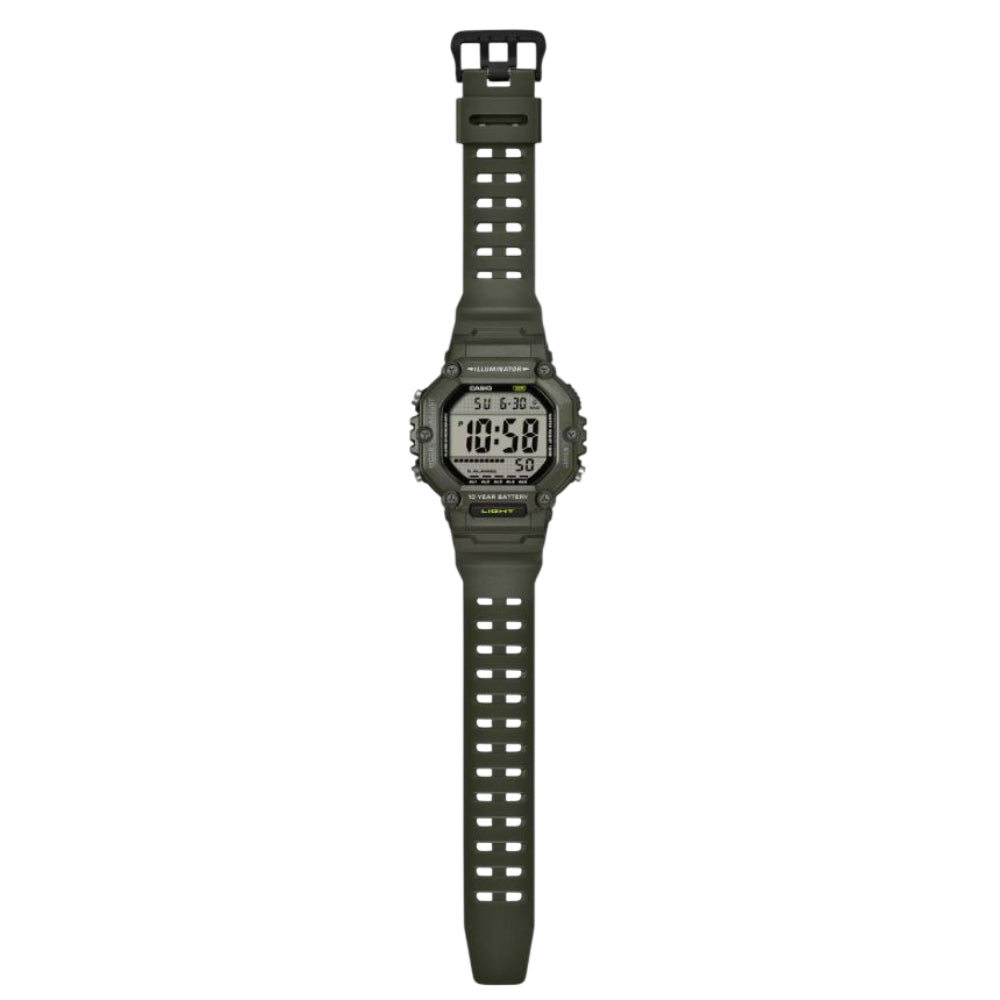 Casio General Digital Dark Olive Resin Strap Men's Watch AE-1600HX-3AVDF