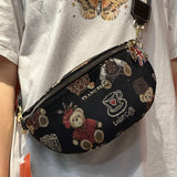AG Collective Trendy Crossbody Waist Bag Cute Bear Printed Women's Belt Bag