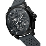 Caterpillar Skeleton Dial Gun Grey Silicone Strap Men's Watch AJ.151.25.525