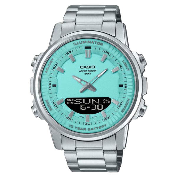 Casio General Digital-Analogue Stainless Steel Strap Men Watch AMW-880D-2A2VDF