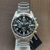 Citizen Chronograph Black Dial Silver Stainless Steel Strap Men Watch AN3650-51E