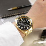 Citizen Chronograph Black Dial Gold Stainless Steel Strap Men Watch AN3652-55E