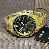 Citizen Chronograph Black Dial Gold Stainless Steel Strap Men Watch AN3652-55E