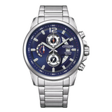 Citizen Chronograph Blue Dial Silver Stainless Steel Strap Men Watch AN3690-56L