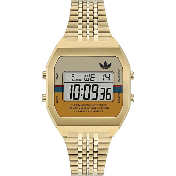 Adidas Originals Digital Gold Stainless Steel Strap Unisex Watch AOST23555