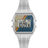 Adidas Digital Silver Stainless Steel Strap Unisex Watch AOST23556