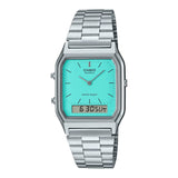 Casio General Green Dial Silver Stainless Steel Strap Unisex Watch AQ-230A-2A2MQYDF