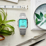 Casio General Green Dial Silver Stainless Steel Strap Unisex Watch AQ-230A-2A2MQYDF