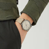 Emporio Armani Analog Gray Dial Taupe Leather Men's Watch AR11116P