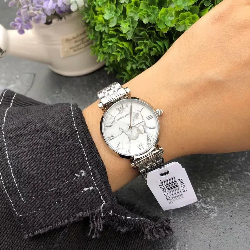 Emporio Armani Silver Women's Watch Stainless Steel Strap AR11170P