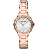Emporio Armani Silver Dial Rose Gold Stainless Steel Strap Women Watch AR11523