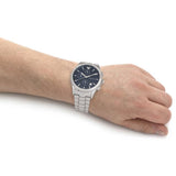 Emporio Armani Chronograph Blue Dial Silver Stainless Steel Men Watch AR11528