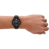 Emporio Armani Black Dial Leather Strap Men Watch AR11573
