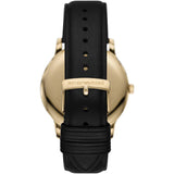 Emporio Armani Green Dial Black Leather Strap Men Watch AR11601