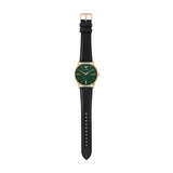 Emporio Armani Green Dial Black Leather Strap Men Watch AR11601