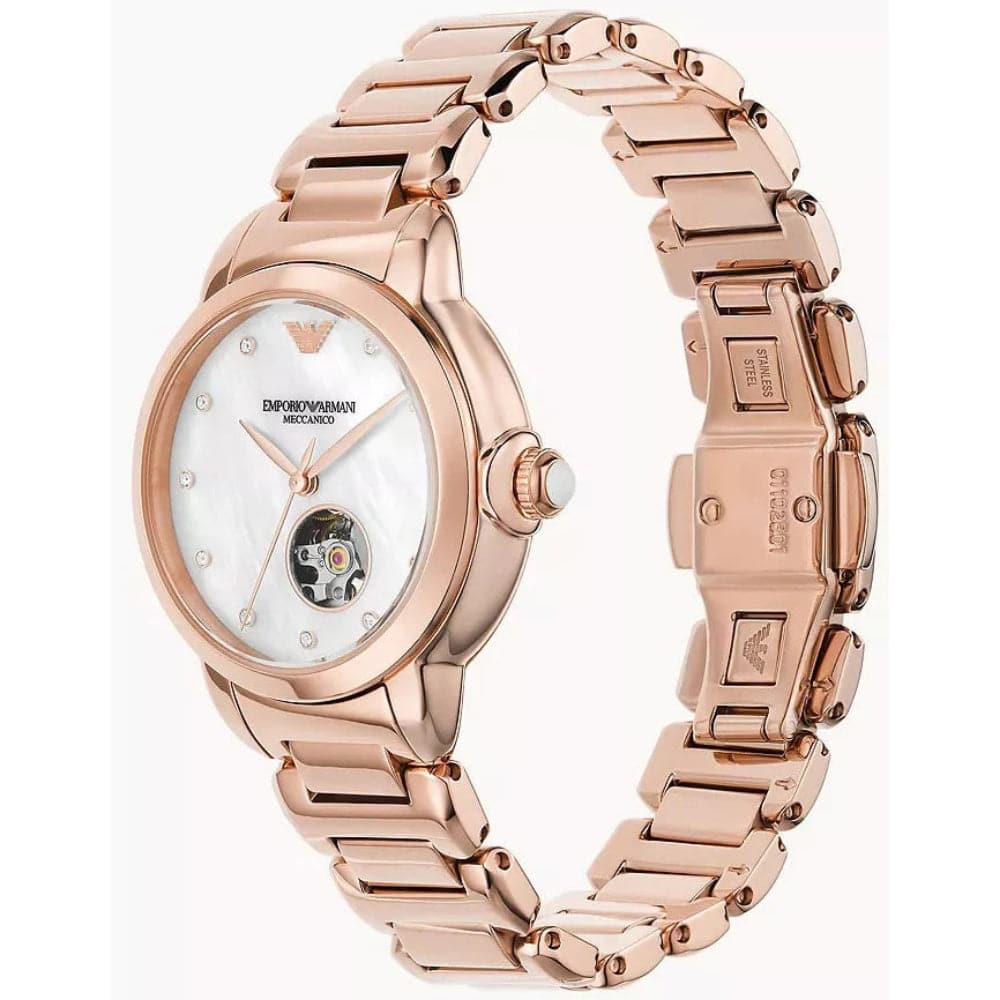 Emporio Armani Rose Gold Stainless Steel Strap Women Watch AR60072 – H2 Hub