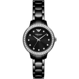 Emporio Armani Black Dial Stainless Steel Women Watch AR70008