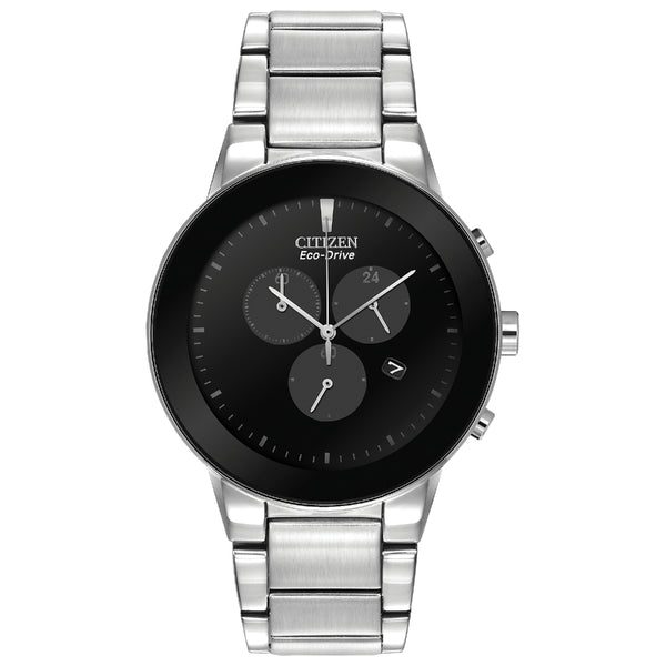 Citizen Eco-Drive Silver Stainless Steel Strap Men Watch AT2240-51E