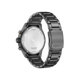 Citizen Eco-Drive Chronograph Black Stainless Steel Strap Men Watch AT2527-80X