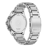 Citizen Eco-Drive Chronograph Silver Stainless Steel Strap Men Watch AT2560-84L