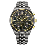 Citizen Eco Drive Black Stainless Steel Strap Men's Watch AT2576-68E