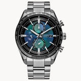 Citizen Attesa Blue Dial Silver Super Titanium Strap GMT World Timer Men Watch AT8188-64L