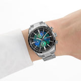Citizen Attesa Blue Dial Silver Super Titanium Strap GMT World Timer Men Watch AT8188-64L