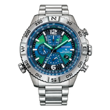 Citizen Eco-Drive Silver Stainless Steel Strap Men's Watch - Chronograph | AT8220-55W
