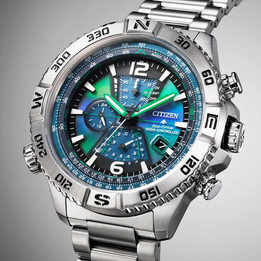 Citizen Eco-Drive Silver Stainless Steel Strap Men's Watch - Chronograph | AT8220-55W