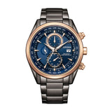 Citizen Eco-Drive Blue Dial Stainless Steel Strap Men's Watch - Chronograph | AT8269-81L
