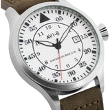 AVI-8 Hawker Hurricane Army Brown Leather Strap Men Watch AV-4012-01