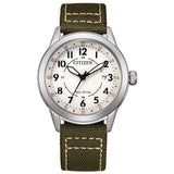 Citizen Eco-Drive Green Nylon Strap Men's Watch AW1870-08A