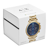ARMANI EXCHANGE CONNECTED DIGITAL ANALOG GOLD STAINLESS STEEL AXT2001 TOUCH SCREEN SMARTWATCH
