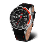 Vostok Europe Anchar Automatic Black Silicone & Leather Strap Men's Watch NH35-510A587-SL