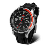 Vostok Europe Anchar Automatic Black Silicone & Leather Strap Men's Watch NH35-510A587-SL