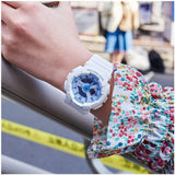 Casio Baby-G Casual Blue Dial White Resin Strap Women Watch BA-110XBE-7ADR-P