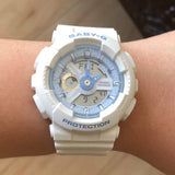 Casio Baby-G Casual Blue Dial White Resin Strap Women Watch BA-110XBE-7ADR-P