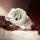 Casio Baby-G Digital-Analogue White Resin Strap Women Watch BA-110XSW-7ADR-P