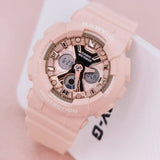 Casio Baby-G Digital-Analogue Pink Resin Strap Women Watch BA-130-4ADR-P